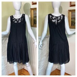 Bruuns Bazaar Copenhagen LBD Silk & Cotton Blend Black Dress